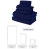 BAGNO MILANO Turkish Bath Towels, Soft Plush Jacquard Luxury Bath Towels, Quick Dry Towel Set (Navy, 6 pcs Towel Set) view 2