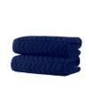 BAGNO MILANO Turkish Bath Towels, Soft Plush Jacquard Luxury Bath Towels, Quick Dry Towel Set (Navy, 6 pcs Towel Set) view 3