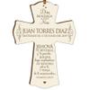 LifeSong Milestones Personalized Baptism Mini Wall Cross Ornament with Spanish Verse - The Lord Bless You Baptism Cross for Baby Boys Christening First Communion Baptism Gift (Ivory) view 1