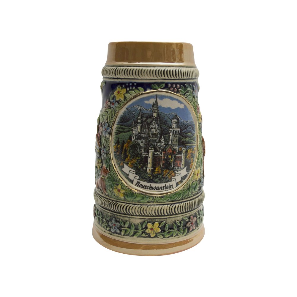 0.55 Liter | OktoberfestHaus Bier Krug Beer Mugs for Men Ceramic Stein With Germany Ludwig's Castle - Beer Lover Gift Tankard Jarras de Cerveza Collectible Beer Steins