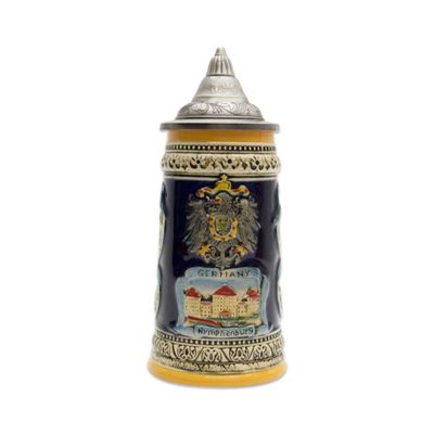 0.65 Liter | OktoberfestHaus Castles & Cities of Germany Beer Stein With Lid Beer Lover Gifts Jarras de Cerveza Alemana Great Beer Drinking Gifts for Men