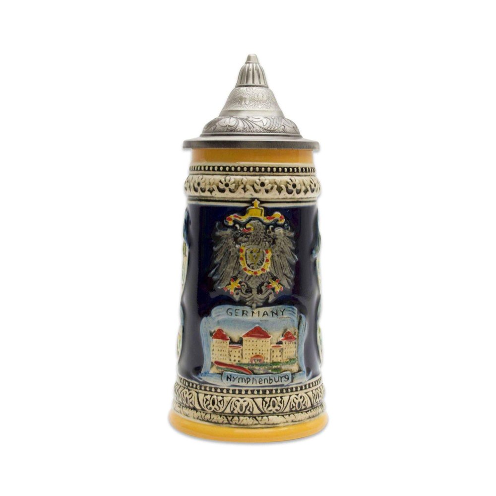 0.65 Liter | OktoberfestHaus Castles & Cities of Germany Beer Stein With Lid Beer Lover Gifts Jarras de Cerveza Alemana Great Beer Drinking Gifts for Men