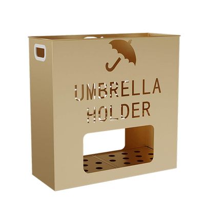 Umbrella Racks AYY Commercial Metal Umbrella Stand, Large-Capacity Metal Umbrella Holder for Hotel Bank VIP Club, Accommodating 12-22 Umbrellas, White Gold Black (Color : Gold, Size : 502050cm)