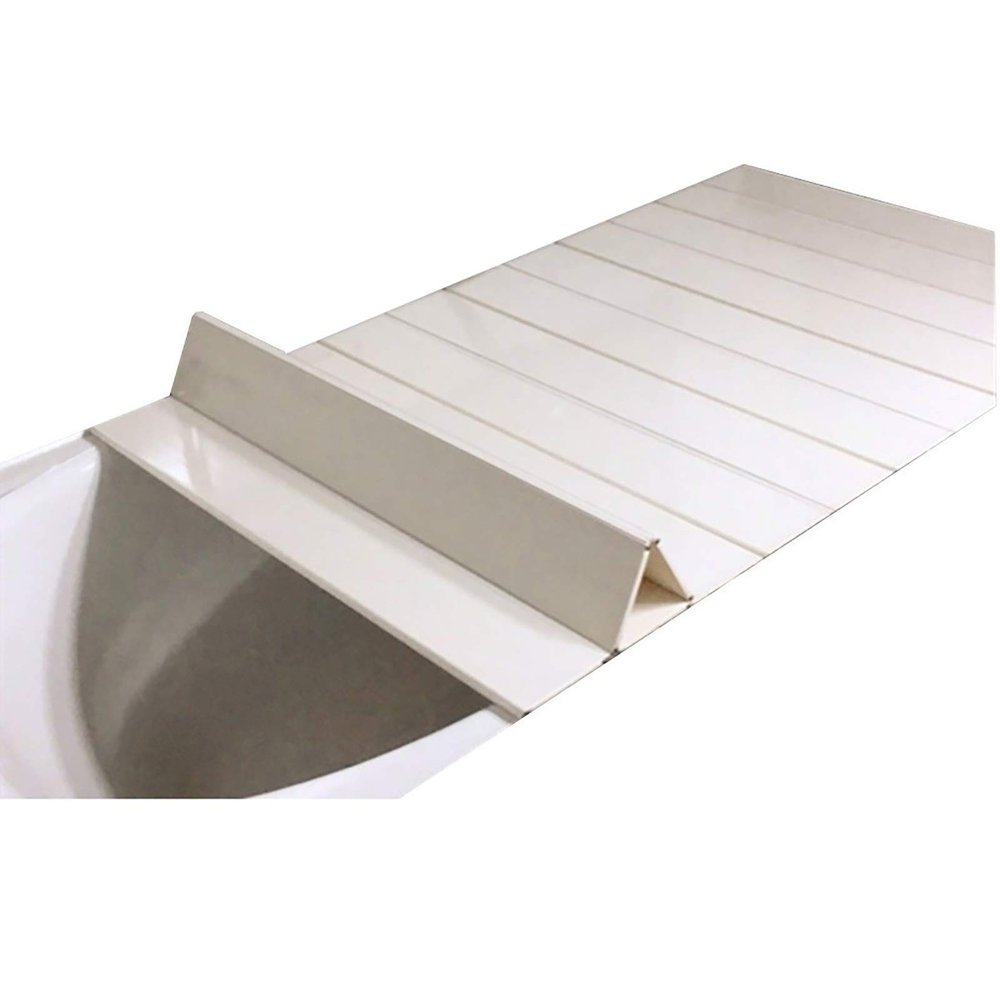 Bathtub Tray, Bathtub Cover Anti-dust Folding Dust Board Bathtub Insulation Cover,Bath Lid,Shutter Bath Lid-White PVC (Size : 109800.6cm)