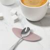 Carrotez Small Silicone Coffee Spoon Rest 2 pcs (0.2" x 1.6" x 3.74"), Spoon Holder Flexible almond-Shaped for Next to Coffee Maker - Kitchen Utensil Rest, Pink view 2