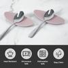 Carrotez Small Silicone Coffee Spoon Rest 2 pcs (0.2" x 1.6" x 3.74"), Spoon Holder Flexible almond-Shaped for Next to Coffee Maker - Kitchen Utensil Rest, Pink view 3