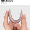 Carrotez Small Silicone Coffee Spoon Rest 2 pcs (0.2" x 1.6" x 3.74"), Spoon Holder Flexible almond-Shaped for Next to Coffee Maker - Kitchen Utensil Rest, Pink view 4