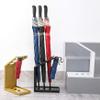 Umbrella Racks WXYZ Creative Iron Umbrella Stand, Can Store Long and Short Umbrellas, Floor-Standing Hollow Umbrella Bucket 25x14.5x41.5cm Black White Gold (Color : Gold) view 3