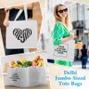 DISCOUNT PROMOS Custom Jumbo Sized Tote Bags Set of 50, Personalized Bulk Pack - Reusable Grocery Bags, Shopping Bags, Promotional Item Totes for Women - White view 2