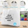 DISCOUNT PROMOS Custom Jumbo Sized Tote Bags Set of 50, Personalized Bulk Pack - Reusable Grocery Bags, Shopping Bags, Promotional Item Totes for Women - White view 3
