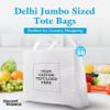 DISCOUNT PROMOS Custom Jumbo Sized Tote Bags Set of 50, Personalized Bulk Pack - Reusable Grocery Bags, Shopping Bags, Promotional Item Totes for Women - White view 4