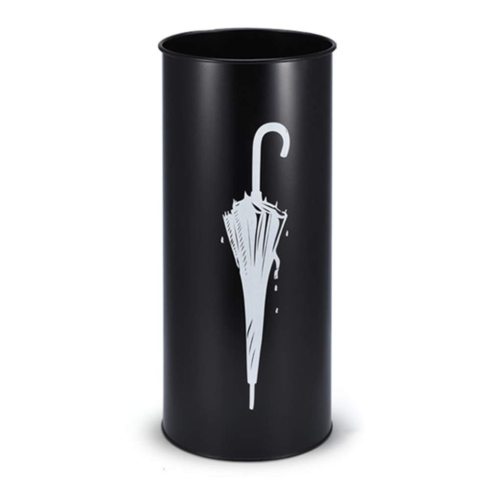 Umbrella Racks Hua Black Metal Umbrella Stand, Decorative Umbrella Bucket in Entrance Corridor, Cane Bucket, Suitable for Home Hotel and Supermarket, with Hook, 20x45cm