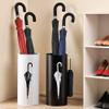 Umbrella Racks Hua Black Metal Umbrella Stand, Decorative Umbrella Bucket in Entrance Corridor, Cane Bucket, Suitable for Home Hotel and Supermarket, with Hook, 20x45cm view 2