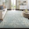 SAFAVIEH Adirondack Collection Area Rug - 4' Square, Slate & Ivory, Distressed Vintage Floral Design, Non-Shedding & Easy to Clean, Ideal for Living Room, Bedroom, Dining Space (ADR109T) view 1