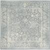 SAFAVIEH Adirondack Collection Area Rug - 4' Square, Slate & Ivory, Distressed Vintage Floral Design, Non-Shedding & Easy to Clean, Ideal for Living Room, Bedroom, Dining Space (ADR109T) view 3