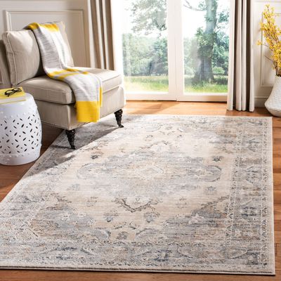 Martha Stewart x SAFAVIEH Area Rug Collection - 4' x 6', Beige & Grey, Non-Shedding & Easy Cleaning, Ideal for Living Room, Foyer, Bedroom, Accent Space (MSR898B)