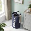 82L Large Thicken Laundry Basket Collapsible Fabric Laundry Hamper Foldable Heavy Duty Clothes Bag Portable Washing Bin Waterproof Cloth Hampers Storage with Durable Aluminum Handles (Dark Blue) view 3