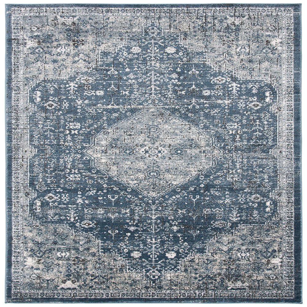 Martha Stewart x SAFAVIEH Area Rug Collection - 4' x 6', Navy & Ivory, Non-Shedding & Easy Cleaning, Ideal for Living Room, Foyer, Bedroom, Accent Space (MSR858N)