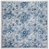 Martha Stewart x SAFAVIEH Area Rug Collection - 4' Square, Cream & Blue, Floral Pattern, Non-Shedding & Easy Cleaning, Ideal for Living Room, Bedroom, Office, Dining Space (MSR2862D) view 3