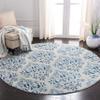 Martha Stewart x SAFAVIEH Area Rug Collection - 8' Round, Cream & Blue, Floral Pattern, Non-Shedding & Easy Cleaning, Ideal for Living Room, Bedroom, Office, Dining Space (MSR2856D) view 1