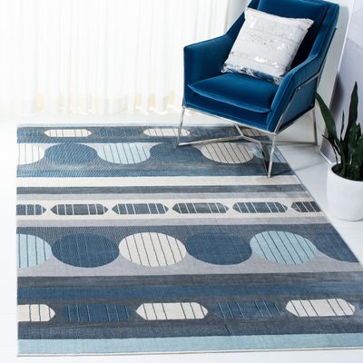 SAFAVIEH Area Rug 8x10 - Orwell Collection - Large - Grey & Blue, Mid-Century Modern Design, Non-Shedding & Easy Cleaning, Ideal for Living Room, Bedroom, Office, Dining Space (ORW367G)