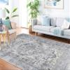 Martha Stewart x SAFAVIEH Area Rug Collection - 4' x 6', Light Blue & Ivory, Non-Shedding & Easy Cleaning, Ideal for Living Room, Foyer, Bedroom, Accent Space (MSR877M) view 3