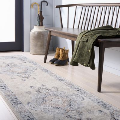 Martha Stewart x SAFAVIEH Area Rug Collection - 2'2" x 8' Runner, Beige & Grey, Non-Shedding & Easy Cleaning, Ideal for Living Room, Bedroom, Foyer, Hallway (MSR898B)