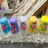 Baba Art And Crafts Flower Handmade Design Set of 4 Glasses Enamleware Floral Design Handprints Diwali Christmas Tumbler Gift Set Item (Multi Color) view 3