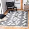 SAFAVIEH Area Rug 8x10 - Moroccan Tassel Shag Collection - Large - Ivory & Black, Boho Design, Non-Shedding & Easy Cleaning, Plush Pile, Ideal for Living Room, Bedroom, Dining Space (MTS452A) view 1