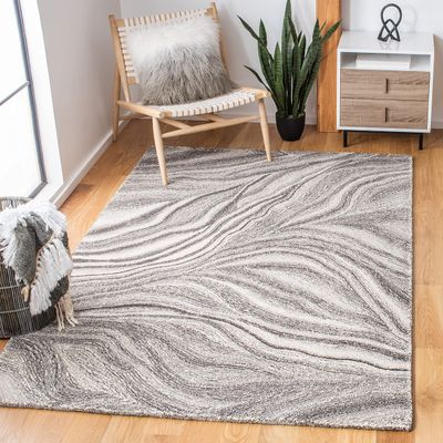 SAFAVIEH Metro Collection Accent Rug - 3' x 5', Ivory & Dark Grey, Handmade Modern Abstract Wool, Ideal for High Traffic Areas in Entryway, Living Room, Bedroom (MET505H)