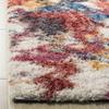 SAFAVIEH Gypsy Shag Collection Area Rug - 4' Square, Ivory & Blue, Abstract Design, Non-Shedding & Easy Care, 2-inch Thick Ideal for High Traffic Areas in Living Room, Bedroom (GYP521B) view 2