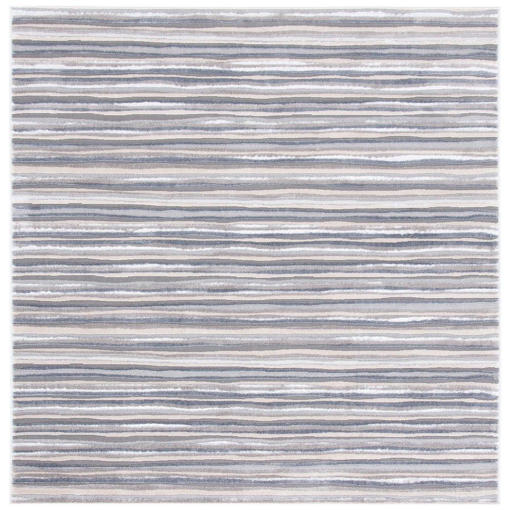 SAFAVIEH Area Rug 8x10 - Lagoon Collection - Large - Grey & Ivory, Modern Stripe Design, Non-Shedding & Easy Cleaning, Ideal for Living Room, Bedroom, Office, Dining Space (LGN148F)