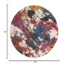 SAFAVIEH Gypsy Shag Collection Area Rug - 4' Round, Ivory & Blue, Abstract Design, Non-Shedding & Easy Care, 2-inch Thick Ideal for High Traffic Areas in Living Room, Bedroom (GYP521B) view 2
