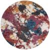 SAFAVIEH Gypsy Shag Collection Area Rug - 4' Round, Ivory & Blue, Abstract Design, Non-Shedding & Easy Care, 2-inch Thick Ideal for High Traffic Areas in Living Room, Bedroom (GYP521B) view 3