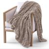 UGG Adalee Faux Fur Throw Blanket Luxury Lightweight Cozy Soft Throw for Couch Bed or Chair Hypoallergenic Machine Washable Double-Sided Fluffy Blanket Home Decor, 50-inch x 70-inch, Oyster Brown view 1
