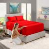 ABP Collection Bed Sheet Set - 800 Thread Count 100% Cotton 6 Piece Sheet Set - Soft & Silky Sateen Weave Fits Mattress 12'' Deep Pocket (1 Flat Sheet, 1 Fitted Sheet & 4 Pillowcases) Full XL, Red view 3