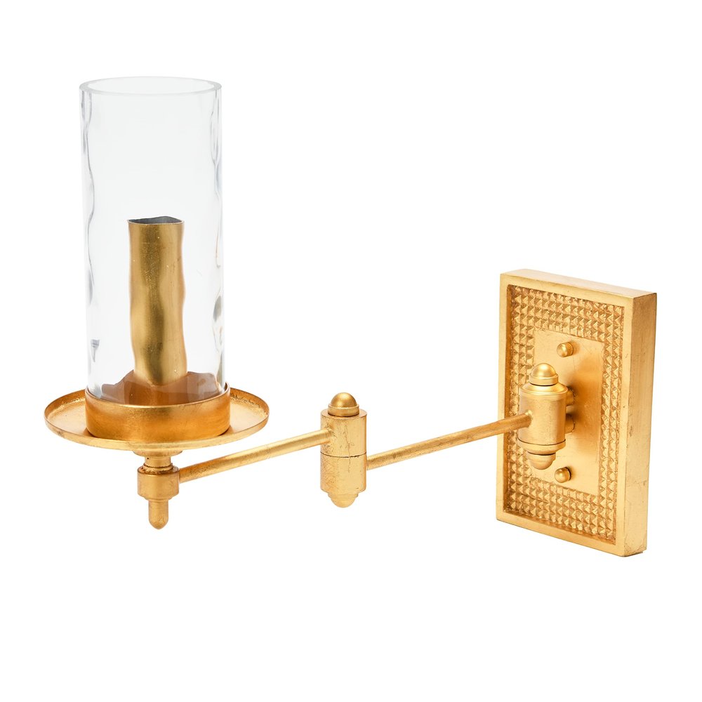 Creative Co-Op Metal and Glass Wall, Gold Sconce