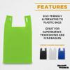 DISCOUNT PROMOS Bodega Lightweight Tote Bags Set of 10, Bulk Pack - Reusable, Great for Grocery, Tradeshow, Party favors, Picnic - Lime Green view 3