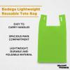 DISCOUNT PROMOS Bodega Lightweight Tote Bags Set of 10, Bulk Pack - Reusable, Great for Grocery, Tradeshow, Party favors, Picnic - Lime Green view 4