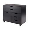Winsome Halifax Wide Mobile Cabinet with 5- Drawers, for Home Office, Bedroom, Black view 1