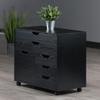 Winsome Halifax Wide Mobile Cabinet with 5- Drawers, for Home Office, Bedroom, Black view 2