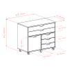 Winsome Halifax Wide Mobile Cabinet with 5- Drawers, for Home Office, Bedroom, Black view 3