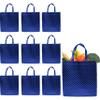 DISCOUNT PROMOS Luxurious Laminated Tote Bags Set of 10, Bulk Pack - Reusable, Great for Shopping, Beach, Wedding Favors - Royal Blue view 1