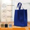 DISCOUNT PROMOS Luxurious Laminated Tote Bags Set of 10, Bulk Pack - Reusable, Great for Shopping, Beach, Wedding Favors - Royal Blue view 2