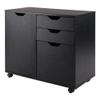 Winsome Halifax Storage Mobile Cabinets, 1 Large Door, 3 Drawers, for Home Office, Black view 1
