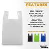 DISCOUNT PROMOS Bodega Lightweight Tote Bags Set of 10, Bulk Pack - Reusable, Great for Grocery, Tradeshow, Party favors, Picnic - White view 4