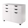 Winsome Halifax Storage Mobile Cabinets, 2 Doors, 4 Drawers, for Home Office, White view 1