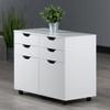 Winsome Halifax Storage Mobile Cabinets, 2 Doors, 4 Drawers, for Home Office, White view 2