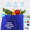 DISCOUNT PROMOS Custom Jumbo Sized Tote Bags Set of 50, Personalized Bulk Pack - Reusable Grocery Bags, Shopping Bags, Promotional Item Totes for Women - Blue view 2