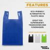DISCOUNT PROMOS Bodega Lightweight Tote Bags Set of 10, Bulk Pack - Reusable, Great for Grocery, Tradeshow, Party favors, Picnic - Blue view 4
